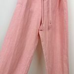 Madewell NEW  Linen Blend Puff Sleeve Tassel Tie Jumpsuit Relaxed Fit Pink XXS Photo 11