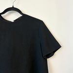 Jenni Kayne Black Crepe Sheer Crewneck Blouse Size S Photo 2