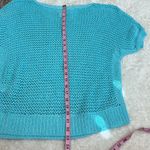 Chico's  women’s petite large blue crochet top Photo 2