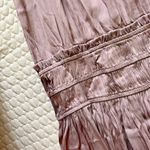 Grade & Gather  V-NECK SATIN RUFFLE Midi DRESS IN DUSTY ORCHID Size L Photo 10