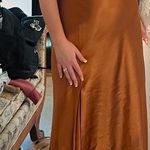 Birdy Grey Satin Rust Dress Photo 1