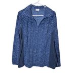 Columbia  Women XL Blue Herringbone Fleece Quarter Zip Pullover Long Sleeve Photo 4