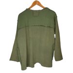 POL Cotton Gauze Open Front Cardigan Jacket Sz Small Olive Army Green Patchwork Photo 1