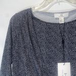 H by Halston H Halston | Anise Black Melange Twist-Front Sheath Dress Women’s Large Photo 2