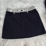 Alice + Olivia  Black Denim Good Bandana Paisley Patchwork  Mini Skirt Photo 0