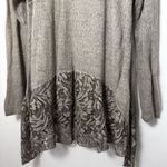 Tempo Paris Temp Paris Sweater Asymmetric Tunic Lace Brown Boho Lagen Witchy Artsy Fairy L Photo 5