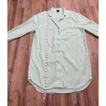 GapBody Green Striped 100% Cotton Long Nightshirt Sleep Shirt Women's M Photo 4