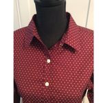 L.L.Bean Small S Wrinkle Free Wine Print blouse Womens Photo 4
