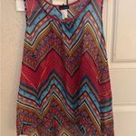 Zenobia Red and Blue Graphic Tank Top Photo 0