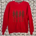 Jerzees Vintage Red Ugly Christmas Art Deco Christmas tree sweatshirt size Large Photo 0