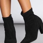 Windsor Black Faux Suede Booties Photo 0