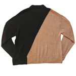 L'Academie NWT Dagan Color Block Crewneck in Black Brown Sweater M Photo 6