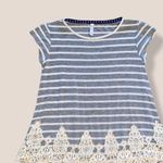Xhilaration Striped Top with Lace Photo 1
