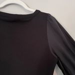 Anthropologie By Structured Corset Boatneck Long Sleeve Blouse Top Black Small Photo 6