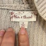 Hem & Thread Women's Hooded Cardigan Sweater Knit Ribbed Button Down Tan Small Photo 6