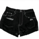 Carmar Shorts Womens 25 Black High Rise Distressed Denim Cutoff Made USA 0115228 Photo 1