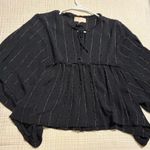 Versona Black Blouse with Stripes Photo 0