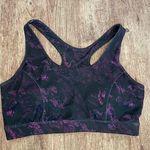 Tek Gear Black Purple Printed Razorback Sports Bra Medium Support Size Large Photo 0