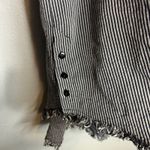 Umgee Boxy Button‎ Down Shirt Top Oversized Size M Fray Hem Half Sleeve Collared Black Size M Photo 4