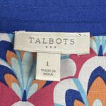 Talbots Womens Top Large Geo Print 100% Cotton Lightweight Blouse Novelty Boho Photo 4