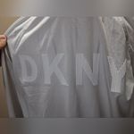 NWOT DKNY Sport Women's S Logo Bomber Jacket Ribbed Cuffs Hem Cream Black White Photo 5