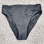 J.Crew Black Rib bikini bottom with high-cut leg Brand New with Tag Size S Photo 0