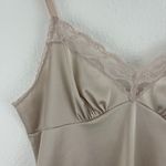 Vanity Fair Vintage Champange Beige Lace Trim Spaghetti Strap Camisole Top Photo 3