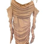 Oh Polly Amiens Tie Mesh Mini Dress In Sand Size 4 Photo 0