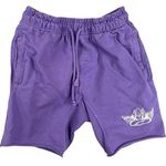 Boys Lie  Purple Embroidered Logo Knit Drawcord Activewear Casual Sweat Shorts S Photo 0