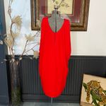 Trina Turk NWT  Ocean Cape Back Drape Dress in Bright Red Lava - Sz M 🧡🎀 Photo 6