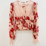 Free People  red and pink lace top Photo 9