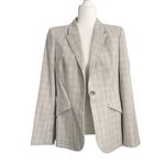 Elie Tahari  Allegra Micro-Plaid One Button Jacket Blazer Gray Size 12 NWT Photo 4