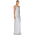 Norma Kamali Maria Gown in Silver Small New Womens Long Maxi grey dress Photo 2