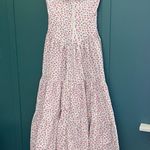 Betsey Johnson Strapless Tiered Floral Midi Dress Eyelet Trim white prairie Photo 0