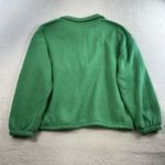 J.Crew Sz L Terry Half -Zip Pointelle Sweatshirt Green Drawstring Long Sleeves Photo 14