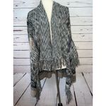 Knox Rose Cardigan Fringe Sweater Small Knit Boho Hippie Open Front Lagenlook Photo 4