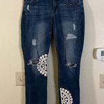 Lucky Brand Lolita Skinny Jeans with Crochet Accents Dark Wash Mid Rise 10 / 30 Photo 3