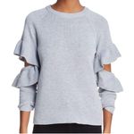 Endless Rose Endless‎ Rose Ruffled Cut Out Sleeve Sweater Grey M Photo 0