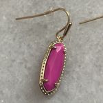 Kendra Scott  Eleanor Small Drop Earrings Magenta Gold genuine stone Jewelry New Photo 1