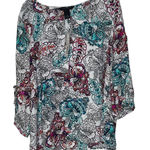 Investments Women XL Floral Blouse Cold Shoulder Sleeve Oversized Tunic Top NWT Photo 0