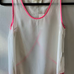 Yumi Kim •NWT•White Silk Tank Top with Pink Trim•Sz S Photo 0