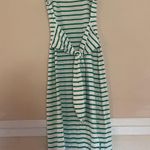 Rails Meg Dress Tie Front MIDI Size XS 100% Cotton Sailor Stripe White Green Photo 2