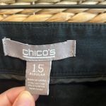 Chico's Mid-Rise Stretch Cotton Chino Black Dress Pant Trouser, 10 Photo 6