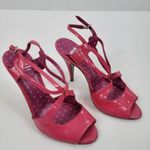 Moschino Leather Strappy Sandals Heels Leather Peep Toe Pink Size 36 (6) Photo 0