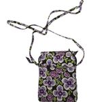 Vera Bradley Plum Petals Mini Quilted Crossbody Purse Purple Floral Card Holder Photo 4