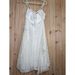 Lulus NWT  Darling Flirtation White 3D Floral Applique Tie-Back Midi Dress Sz XXL Photo 5