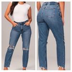 Abercrombie & Fitch NEW  The Mom High Rise Distressed Ankle Jeans Sz 28 Photo 2
