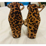 A New Day  Ema Leopard Print Block Heel Sandals Brown Black Size 8 Photo 2