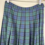 Pendleton VTG Maxi Skirt Womens 14 Green Black Watch Tartan Pleated Wool Classic Photo 1