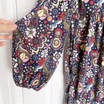 Boden • Button Through Jersey Dress mini empire waist floral cotton modal Blue Size 2 Photo 6